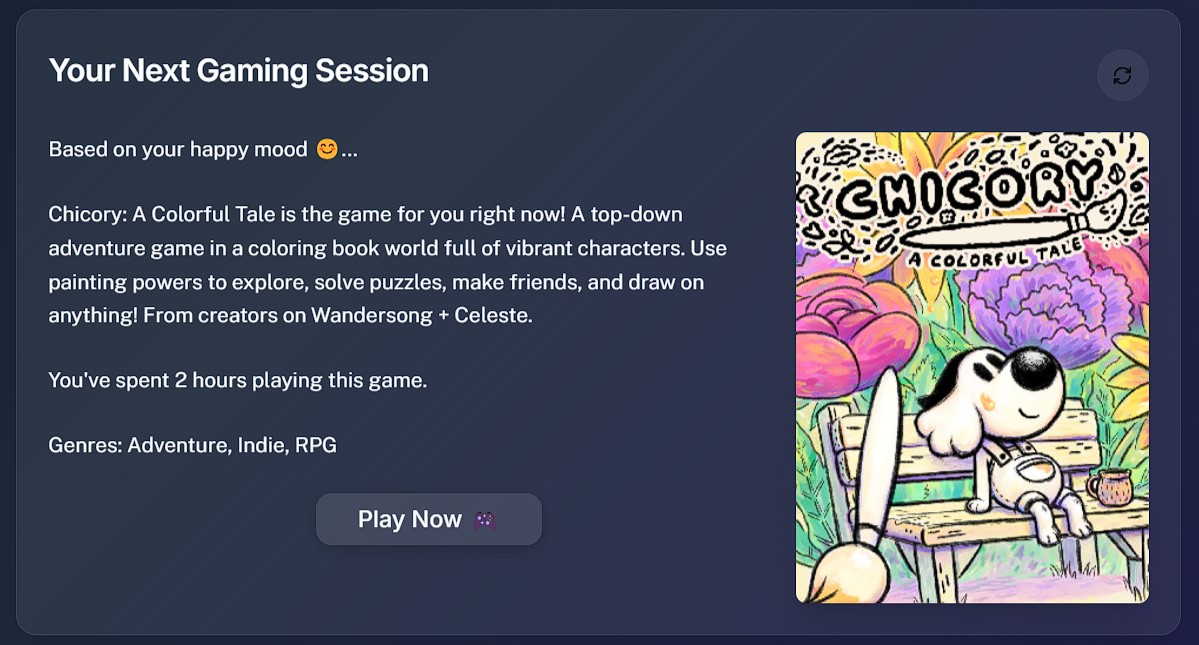 Get personalized game recommendations